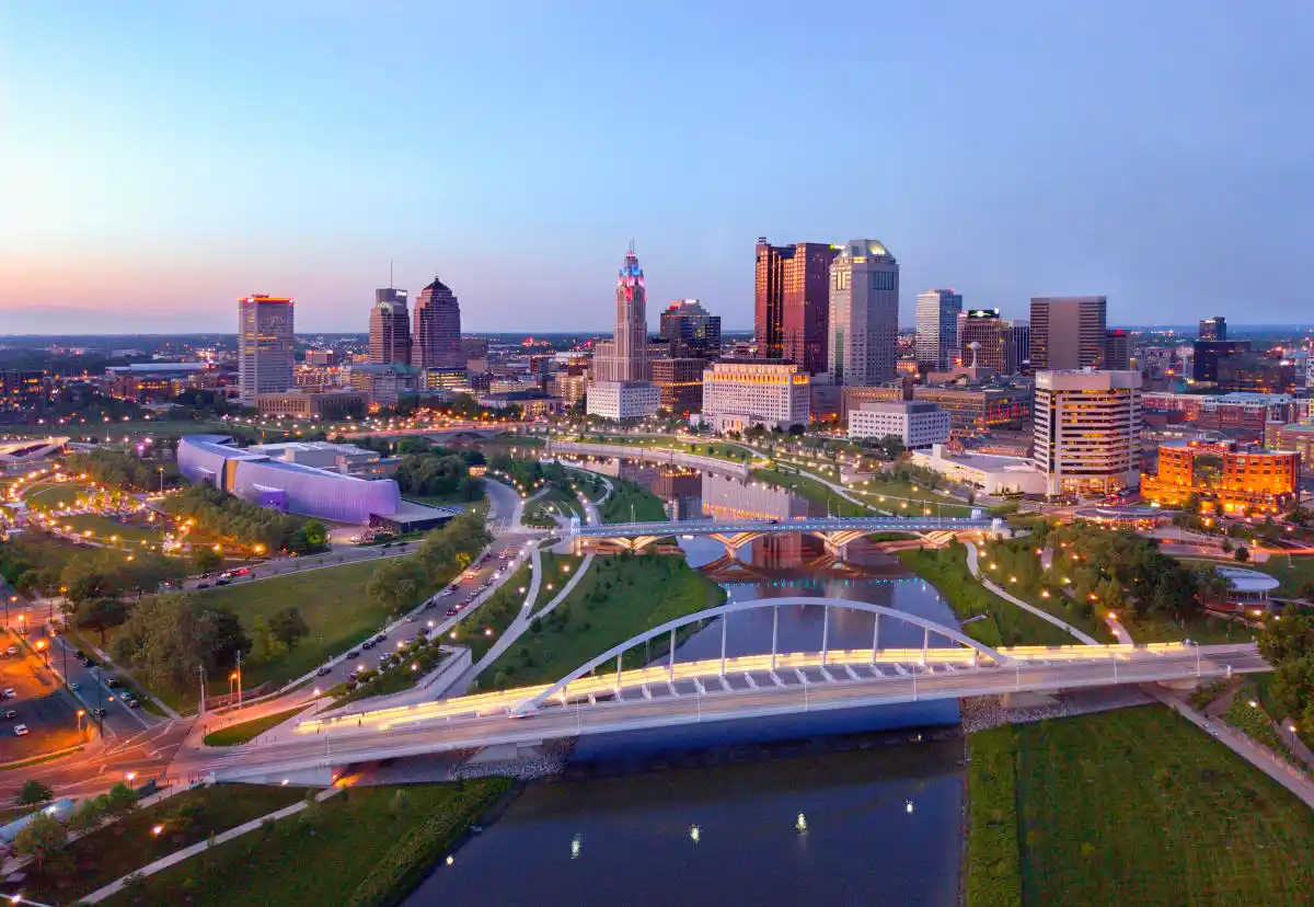 birdview of columbus, oh downtown